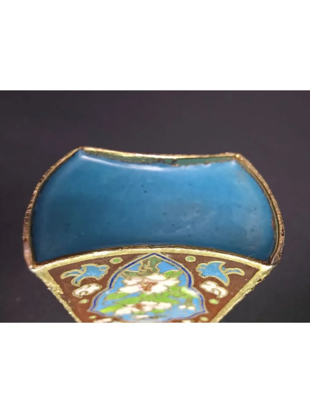 Vintage Chinese Cloisonné Enamel Trinket Box With Bird & Floral Design Lidded